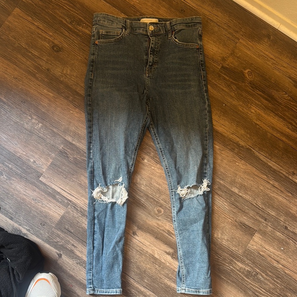 Distressed Blue Jeans